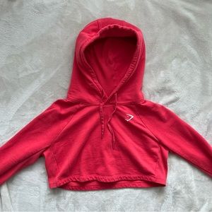 GYMSHARK Trainint Cropped Hoodie – Red